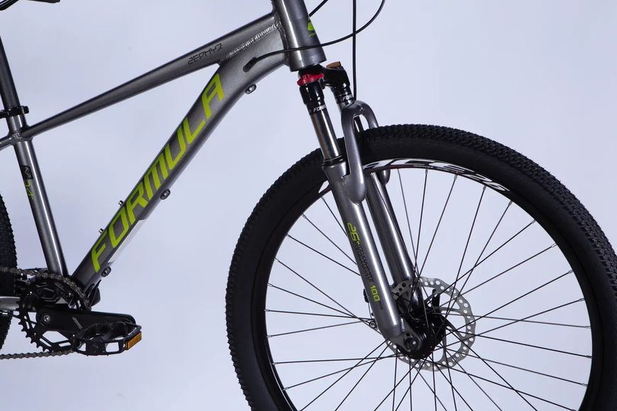 Велосипед AL 26" Formula ZEPHYR 3.0 DD CS рама-14" сірий з зеленим 2026 фото