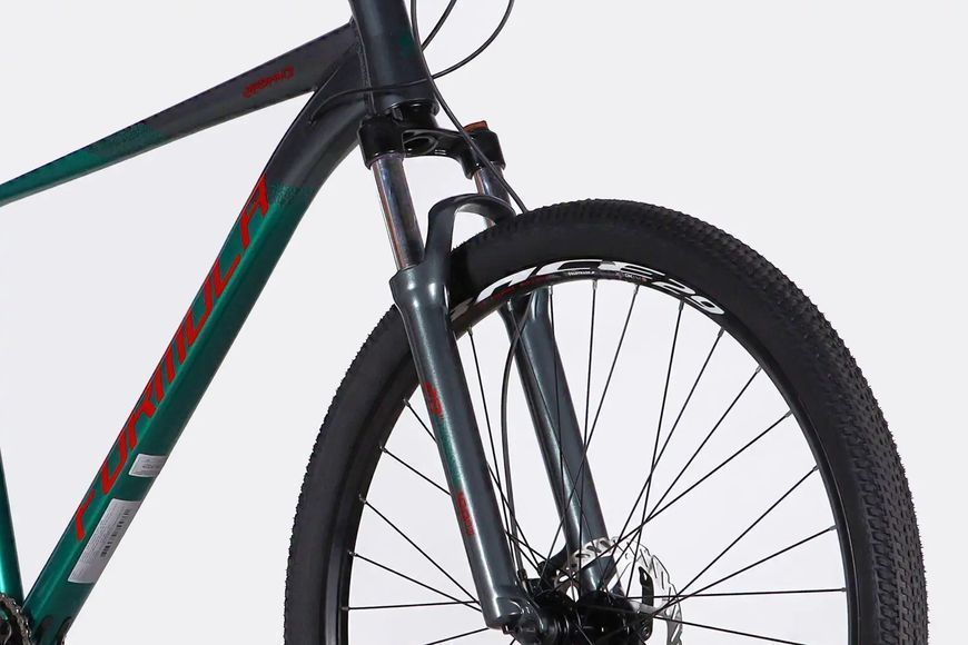 Велосипед AL 29" Formula ZEPHYR 1.0 HDD рама-21" темно-сріблястий з зеленим 2026 фото