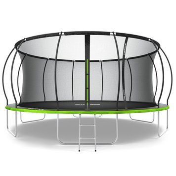 Батут Zipro Jump Pro Premium з внутрішньою сіткою 16 футів 496 см чорно-зелений
