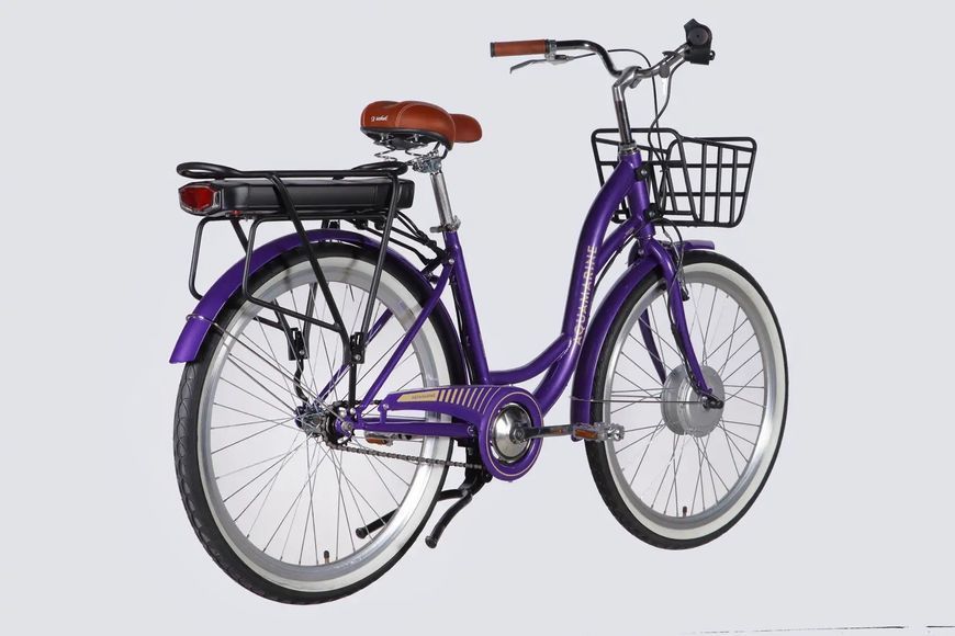 Велосипед з електроприводом 26" ST Dorozhnik eAQUAMARINE BH рама-17" 36B 13А*г 500Вт фіолетовий з кошиком 2026