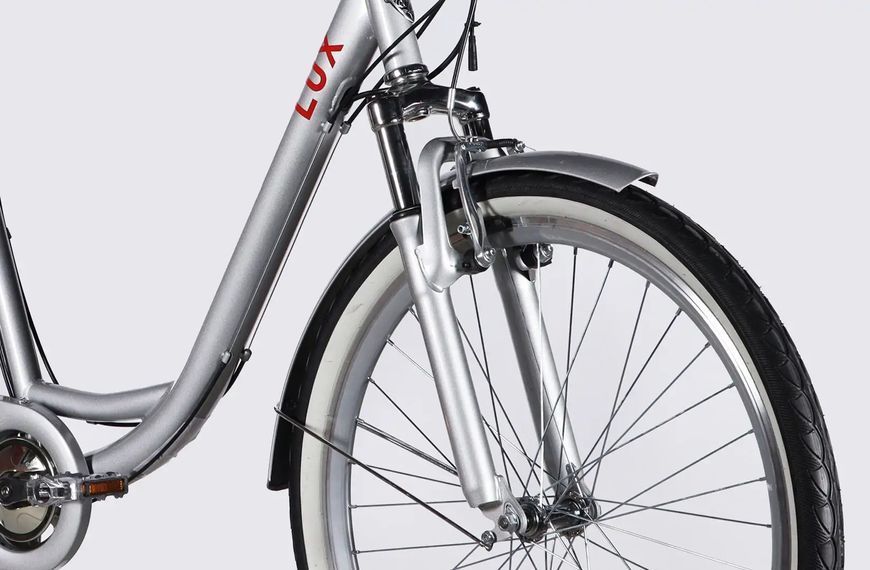 Велосипед з електроприводом 26" ST Dorozhnik eLUX Vbr FR рама-17" 36B 13А*г 500Вт срiблястий 2026