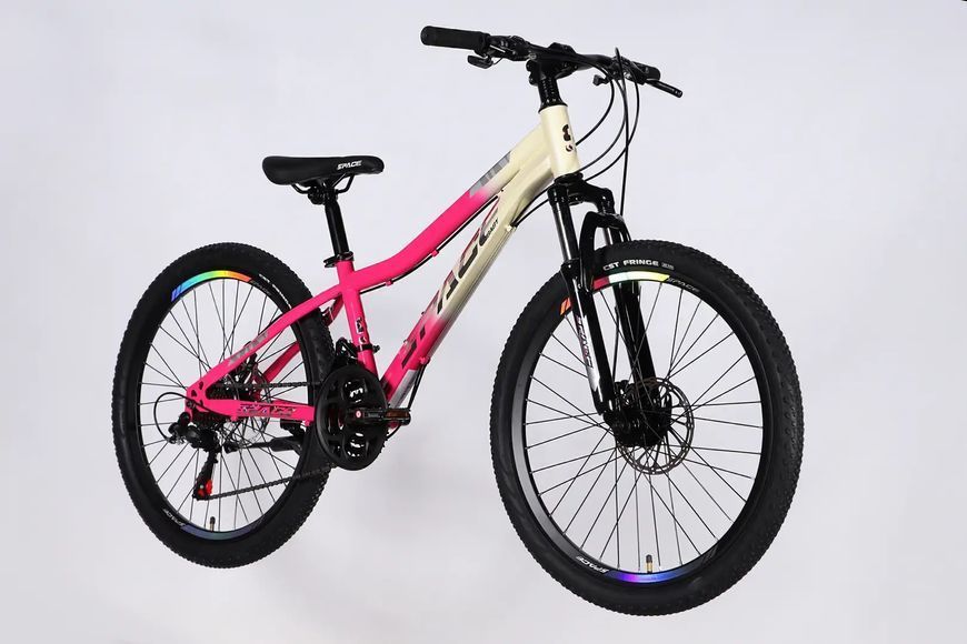 Велосипед ST 24" SPACE AURORA DD FR рама-12" біло-рожевий 2026 фото