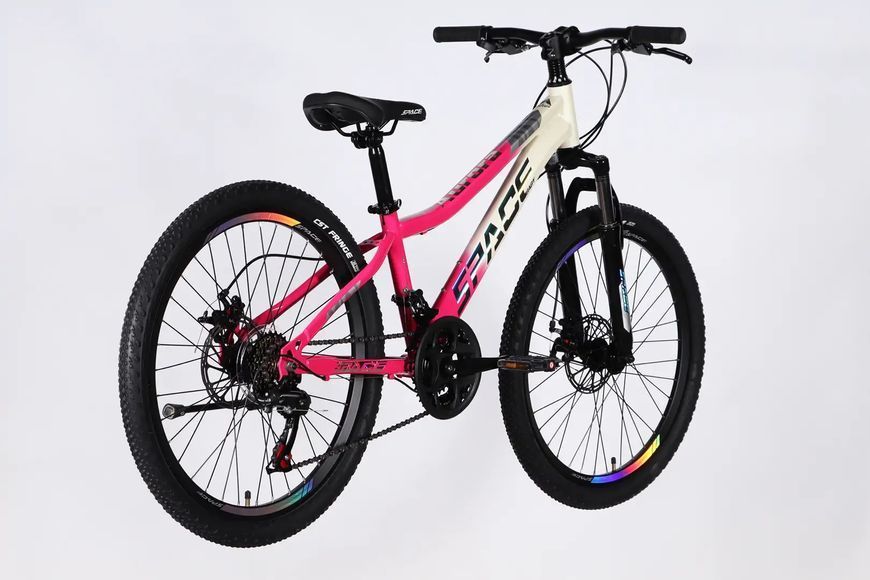 Велосипед ST 24" SPACE AURORA DD FR рама-12" біло-рожевий 2026 фото