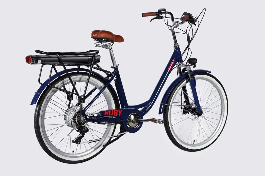Велосипед з електроприводом 26" AL Dorozhnik eRUBY DD FR рама-17" 48B 15А*г 500Вт темно-синій 2026