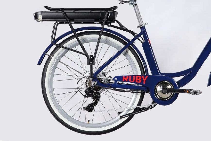 Велосипед з електроприводом 26" AL Dorozhnik eRUBY DD FR рама-17" 48B 15А*г 500Вт темно-синій 2026