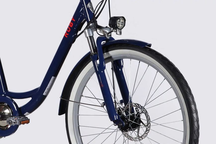 Велосипед з електроприводом 26" AL Dorozhnik eRUBY DD FR рама-17" 48B 15А*г 500Вт темно-синій 2026